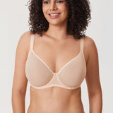 Women's Sheer Mesh Full Coverage Bra Brown Purple