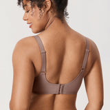 Women's Sheer Mesh Full Coverage Bra Brown Purple