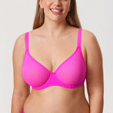 Women's Sheer Mesh Full Coverage Bra Brown Purple