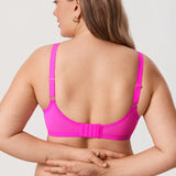 Women's Sheer Mesh Full Coverage Bra Brown Purple