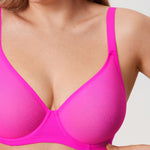 Women's Sheer Mesh Full Coverage Bra Brown Purple