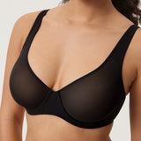 Women's Underwire Mesh Bra Black