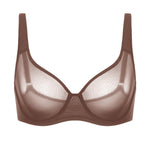 Women's Underwire Mesh Bra Brown Purple