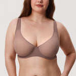 Women's Underwire Mesh Bra Brown Purple