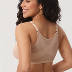 Women's Sheer Mesh Front Closure Posture Bra Black