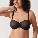 Women's Sheer Mesh Balconette Bra Sargasso