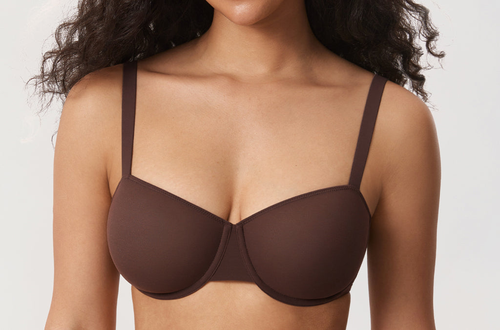 Women's Sheer Mesh Balconette Bra Sargasso