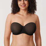 Women's Mesh Unlined Strapless Bra Barely Buff