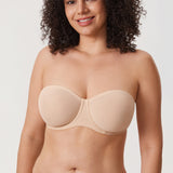 Women's Mesh Unlined Strapless Bra Barely Buff