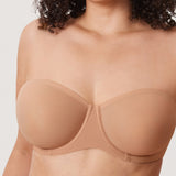 Women's Mesh Unlined Strapless Bra Barely Buff