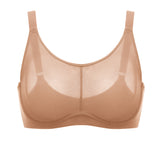 Women's Mesh Monowire Full Coverage Bra - Underwire & Unlined Barely Buff