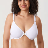 Women's Convertible X-Back Front Closure Bra - Underwire/Unlined/Racerback White