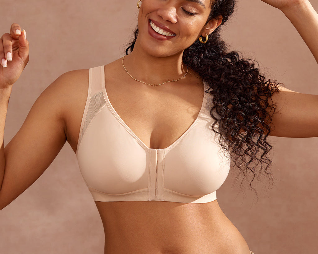 Women's Soft X-shaped Back Posture Bra Soft Tan