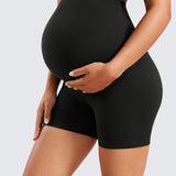 Women's Super High Waist Maternity Shorts 4" Black