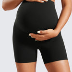 Women's Super High Waist Maternity Shorts 4" Black