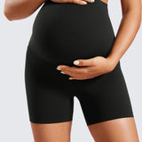 Women's Super High Waist Maternity Shorts 4" Black