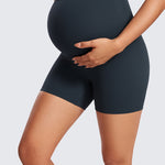 Women's Super High Waist Maternity Shorts 4" Black