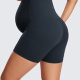 Women's Super High Waist Maternity Shorts 4" Black