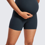 Women's Super High Waist Maternity Shorts 4" Black