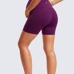 Women's Super High Waist Maternity Shorts 4" Plum Magenta