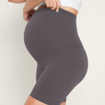 Women's Super High Waist Maternity Shorts 6" Coffee Brown