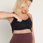 Women's Y Back Maternity Tank - Ruched Sides Pink Peony