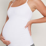 Women's Y Back Maternity Tank - Ruched Sides Black