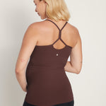 Women's Y Back Maternity Tank - Ruched Sides Blue Ashes
