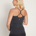 Women's Y Back Maternity Tank - Ruched Sides Blue Ashes