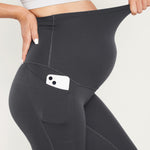 Women's Maternity Leggings with Pockets 25" Grey Sage