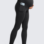 Women's Maternity Leggings with Pockets 28" Black