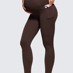 Women's Maternity Leggings with Pockets 28" Olive Green