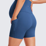 Women's Maternity Shorts with Pockets 5" Pitch Blue