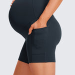 Women's Maternity Shorts with Pockets 5" Black
