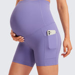 Women's Maternity Shorts with Pockets 5" Olive Green