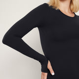 Women's Crewneck Maternity Long Sleeve Shirts White