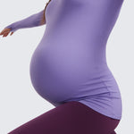 Women's Crewneck Maternity Long Sleeve Shirts Black