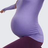 Women's Crewneck Maternity Long Sleeve Shirts Black