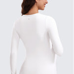 Women's Crewneck Maternity Long Sleeve Shirts White