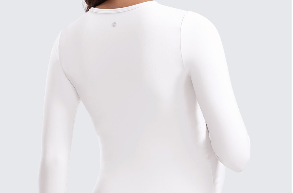 Women's Crewneck Maternity Long Sleeve Shirts White