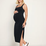 Women's Sleeveless Tank Maternity Dress Black