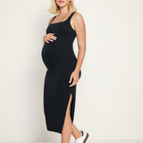Women's Sleeveless Tank Maternity Dress Black