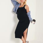 Women's Sleeveless Tank Maternity Dress Black