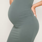Women's Sleeveless Tank Maternity Dress Grey Sage