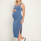 Women's Sleeveless Tank Maternity Dress Taupe