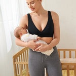 Women's U-Back Crossover Maternity Bra Black