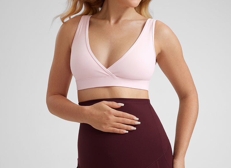 Women's U-Back Crossover Maternity Bra White Apricot