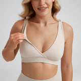 Women's U-Back Crossover Maternity Bra White Apricot