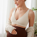 Women's U-Back Crossover Maternity Bra White Apricot