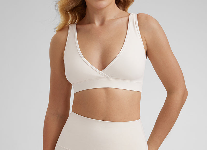 Women's U-Back Crossover Maternity Bra White